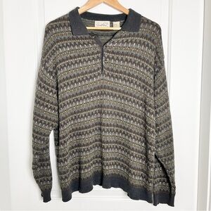 Vintage 90s Arnold Palmer Gray Patterned Pullover Sweater - Large